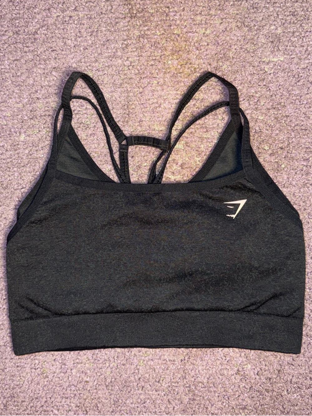 Gymshark Black Strappy Padded Razorback Sports Bra